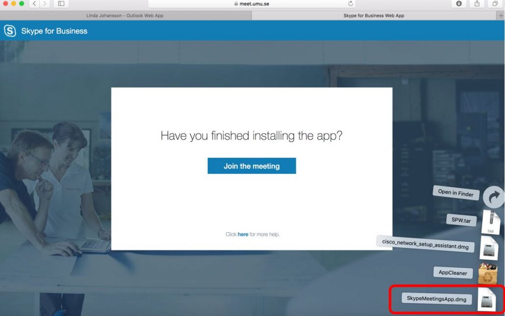 skype for business web app mac