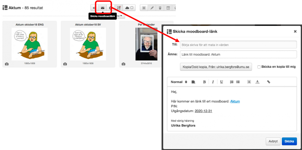 Backend-mejla länk