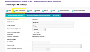 Print screen Personal and exchange data send application