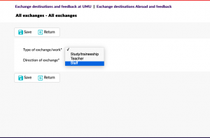 Print screen Type of exchange