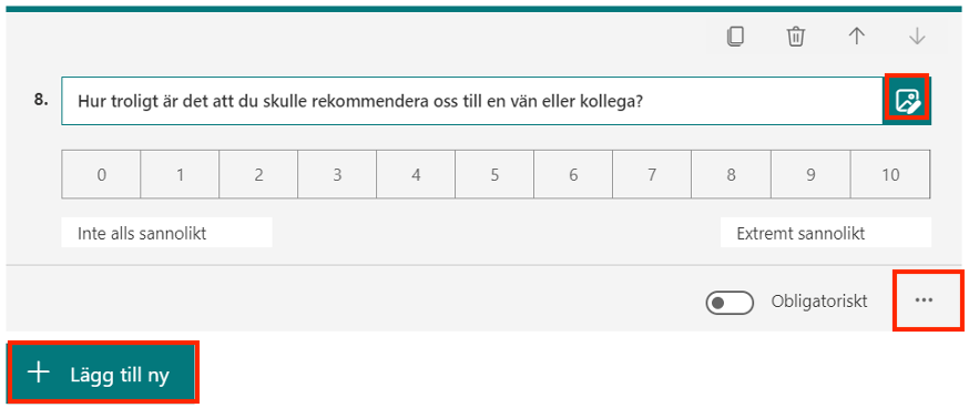 Lägga till Net Promoter score Forms