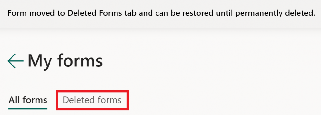delete forms permently