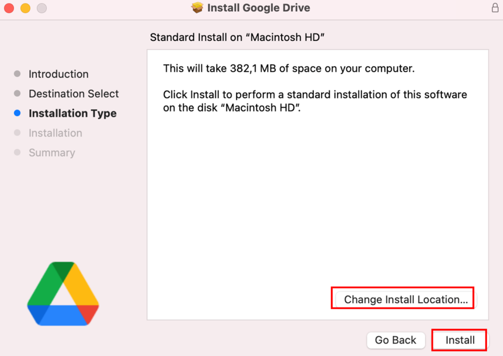 Installera google drive app mac - byta installationsplats