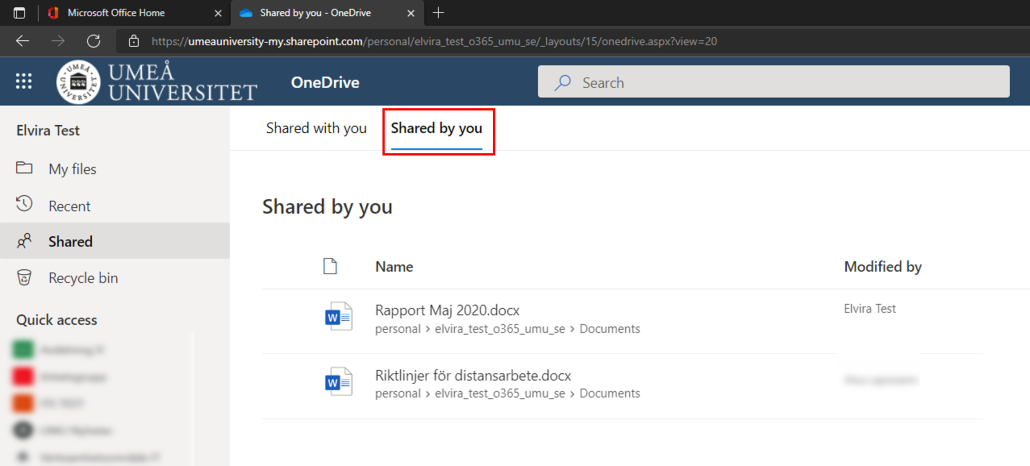 Find your shared files in onedrive - shared tab choose shared by you